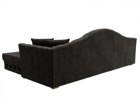 Диван угловой Артис правый угол (Брус,Рейка/Пластик/Велюр/Коричневый) Лига Диванов 128028