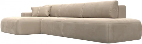 Диван угловой Лига-036 НПБ Модерн Лонг левый угол (Бежевый/Велюр) Лига Диванов арт.121424L