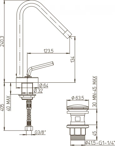 Смеситель Paini Pixel 81CR211NEWKM для раковины