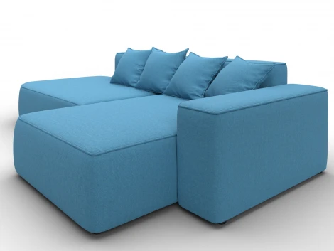 Диван угловой Лига-065 угол правый (ДСП/Пластик/Рогожка/Голубой) Лига Диванов 129800