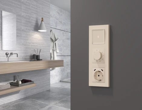 Лицевая панель для электрической розетки с заземлением и шторками 2хUSB Type-C (бежевый матовый) Ambrella Volt QUANT AP3305