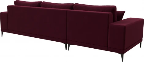 Диван угловой Льюес левый (Бордовый/Микровельвет) Лига Диванов арт.122408L