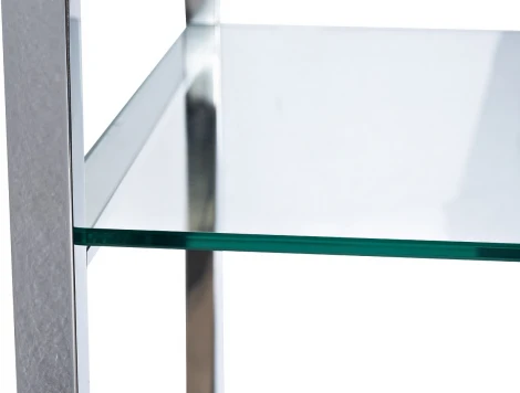 Стеллаж "Полусфера" прозрачное стекло/хром 71*48*202см Garda Decor арт.KFG087