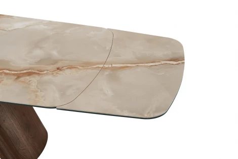 Стол SENTI 2463 (180-270) глянцевая керамика ТОСКАНЕ/орех ESF 5893