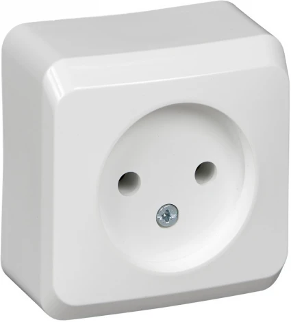 Розетка накладная без заземления (белый) Systeme Electric Этюд PA16-001B