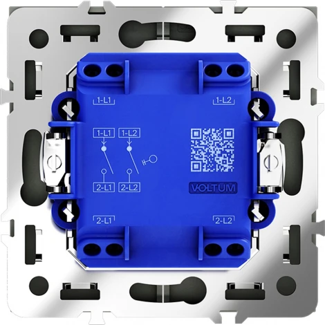 Выключатель двухклавишный (черный матовый) Voltum S70 VLS020108