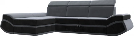 Диван угловой Лига-032 левый угол (Серый,Черный/Велюр) Лига Диванов арт.121647L