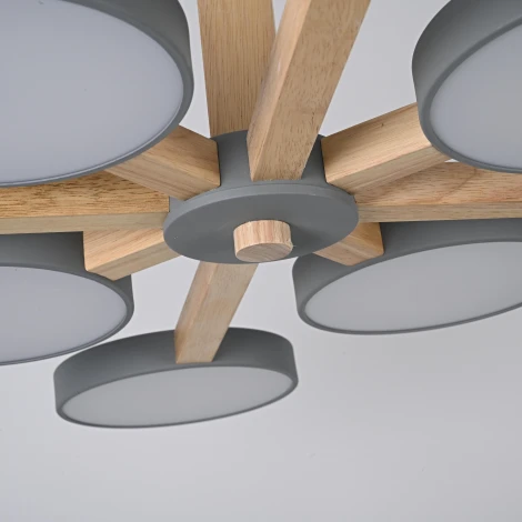 Потолочная люстра Wi-Fi на штанге Turna L8 Grey By ImperiumLoft Turna-B01 (LED, 220V, голосовое управление, умный дом - Алиса)