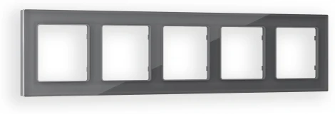 Рамка Ambrella Volt ALFA Platos (Антрацит серый Стекло органическое) 5-ая AF330655