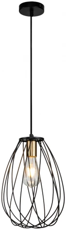 Подвесной светильник Barrie 10180/1S E27*60W Black/Brass (220V, на проводе, клетка)