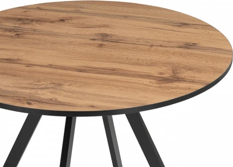 Стол деревянный Woodville Баргел 90х90х75 дуб вотан / черный арт.611362