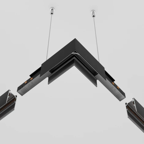 Коннектор питания угловой 15см Exility черный (магнитный) Maytoni Technical TRA034CPC-42B-15