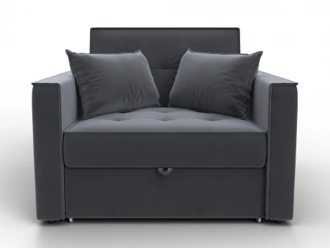 Кресло-кровать Лига-104 (80) (ЛДСП,Брус,Фанера,Велюр/Серый) Лига Диванов 134855