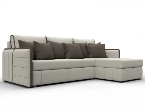 Диван угловой Лига-078 угол универсальный (ДСП/Пластик/Рогожка/Бежевый,Коричневый) Лига Диванов 130977