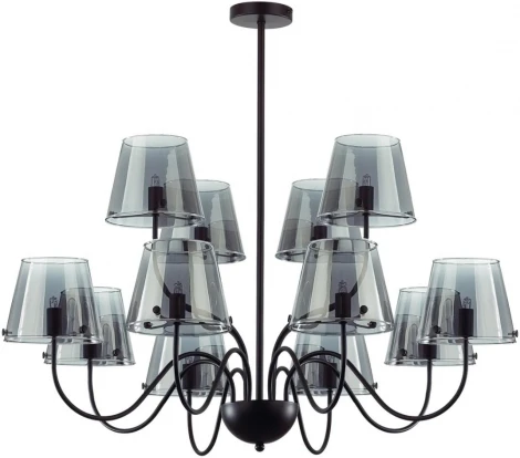 Потолочная люстра ярусная на штанге Lumion Smoky 6570/12C черный/дымчатый/металл/стекло G9 12*20W 220V