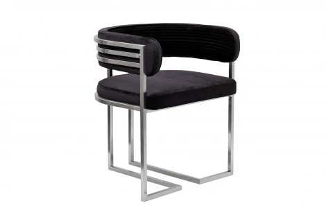 GY-18504 Стул велюр черный/матовый хром 60*55*73см Garda Decor