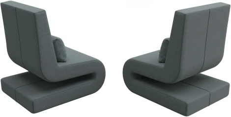 Кресло Волна (2 шт.) (Серый/Рогожка) Лига Диванов арт.125043