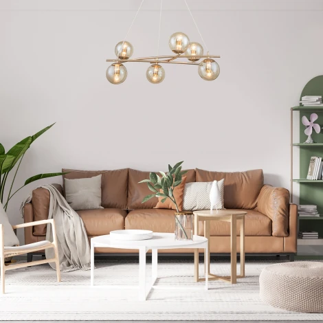 Подвесной светильник Balance 1119/6S E14*40W Gold (220V, на проводе, шарики)