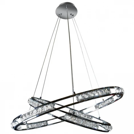 Подвесной светильник iLedex Crystal 16364/800+600 CR (220V, пульт управления, на тросе, кольцо)