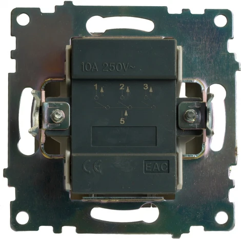 Выключатель трехклавишный (графит) Stekker Катрин 49415