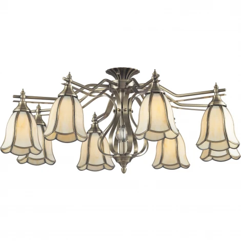 Потолочная люстра N-Light 662 662-08-52 antique brass + tiffany