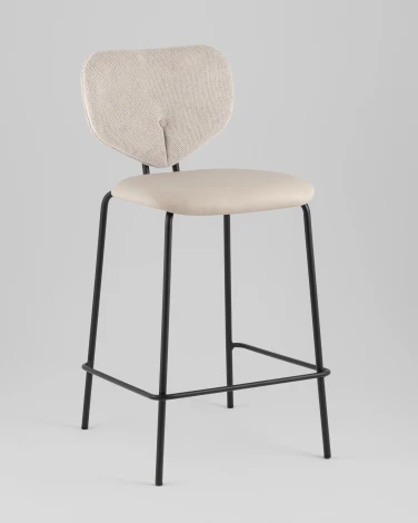 Стул полубарный Masey бежевый с бежевой экокожей Stool Group арт.УТ000039582