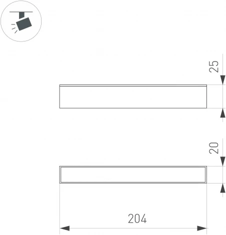 светильник магнитный MAG-FLAT-25-L200-6W Day4000 (BK, 100 deg, 24V, DALI) (Arlight, IP20 Металл) 046331