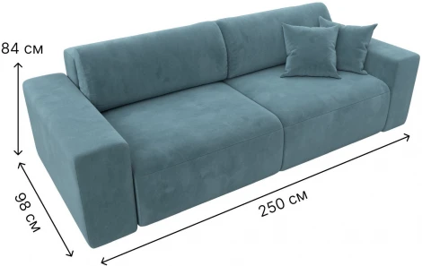 Диван прямой Лига-036 НПБ Классик (Бирюзовый/Велюр) Лига Диванов арт.121306