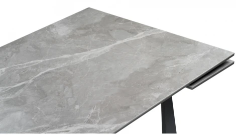Керамический стол Woodville Бэйнбрук 120х80х76 серый мрамор / графит 530825