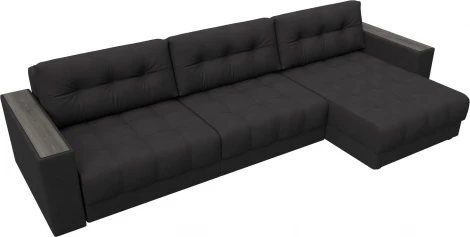 Диван угловой с декором Лига-049 НПБ Лонг Лига Диванов (Замша) арт.128512