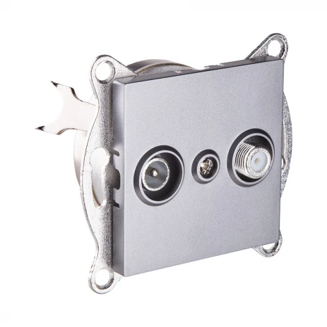 Розетка двойная TV (мама) + спутниковая SAT серый Kollinger REA-035GY для Aspekt, Eleganz, Reflex