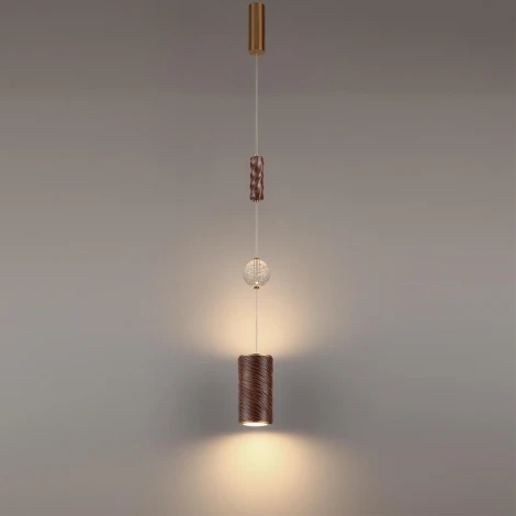 Подвесной светильник Odeon Light Riviera 5450/18LB коричневый/античная бронза/металл/керамика/хрусталь/акрил LED x 18W 2000К/3000K/4000K/переключ