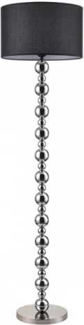 Торшер Lumion Navila 8079/1F хром/черный металл/текстиль E27 1*60W 220V (выключатель, шарики, круглые)