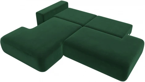 Диван угловой Лига-036 НПБ Модерн левый угол (Зеленый/Велюр) Лига Диванов арт.121410L