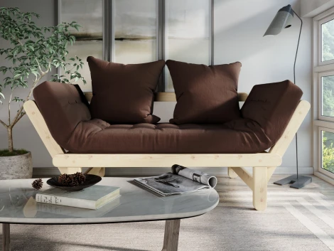 Кушетка Arsko Сламбер сосна коричневый велюр