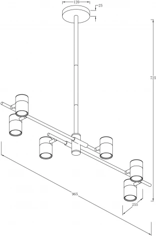 Потолочная люстра на штанге Enzo FR5201PL-06B (220V)