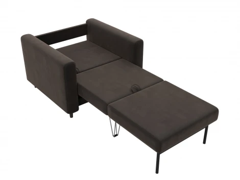 Кресло Лига-070 (ЛДСП,Брус,Фанера/Дерево/Велюр/Коричневый) Лига Диванов 132560