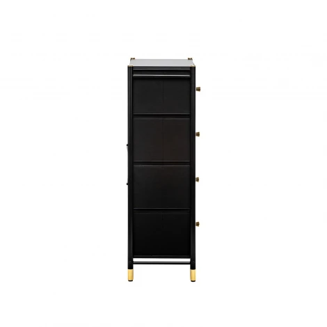 Комод Leset Нирита/Хайди, 8 ящиков, Черный (Сталь,Экокожа/Черный) арт.2500000209741