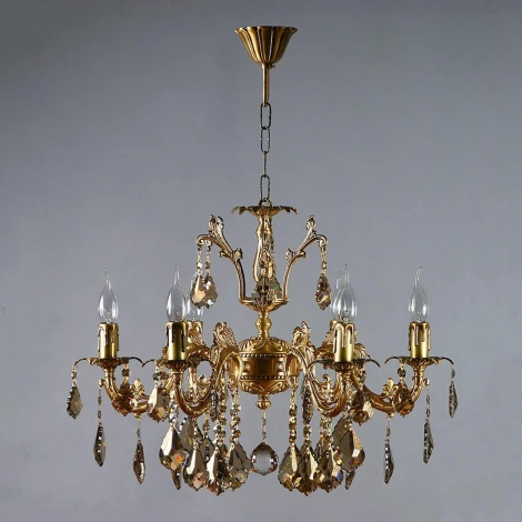 Подвесная люстра Ambiente by Brizzi Granada 2118/6 AB Honey Leaf (220V, на цепи, подсвечник, свеча)