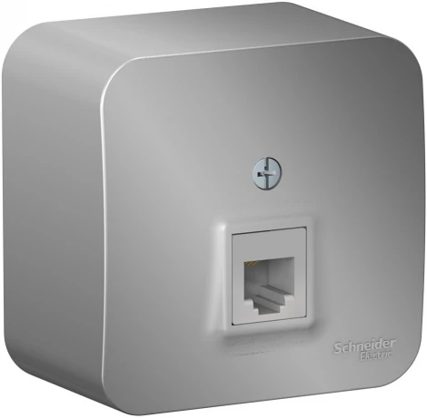 Телефонная розетка накладная RJ-11 (алюминий) Systeme Electric Blanca BLNIA011003