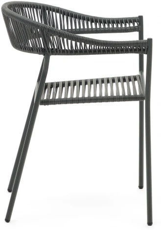 Futadera Садовый стул из серого шнура и серой стали La Forma (ex Julia Grup) арт.157017