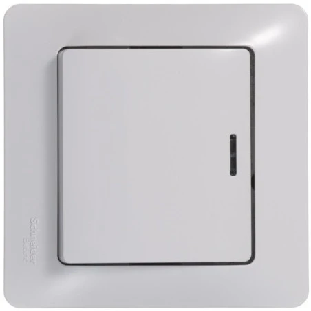 Выключатель встраиваемый одноклавишный с подсветкой (белый) Systeme Electric GSL000113