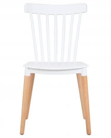 Стул обеденный THEO (ножки светлый бук, цвет белый (W-02))