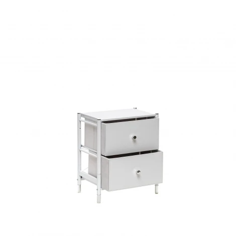 Комод Leset Нирита/Хайди, 2 ящика, Белый (Сталь,Экокожа/Белый) арт.2500000209635