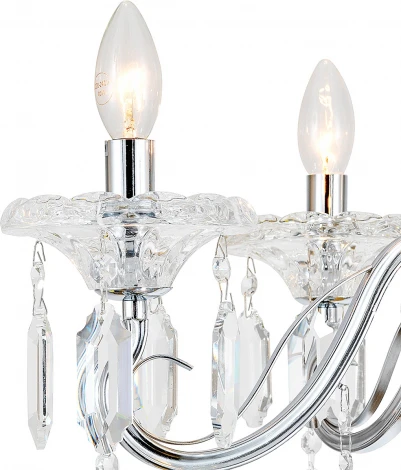 Подвесная люстра Escada Fantail 2111/5P Chrome 5x40Вт E14, металл/хрусталь, хром/прозрачный (220V, на цепи, подсвечник, свеча)