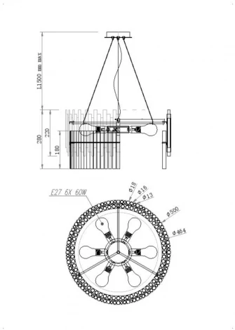 Подвесная люстра Maytoni Coliseo MOD135PL-06BS (220V, на тросе, круглые)