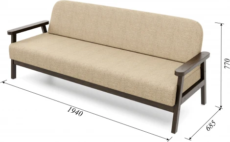 Диван Arsko прямой Флори Б венге рогожка бежевая