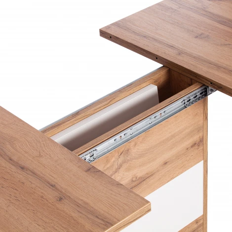 Стол обеденный SMART ЛДСП, 105-140х68,6х75 см, Дуб вотан/Белый Tetchair 18991