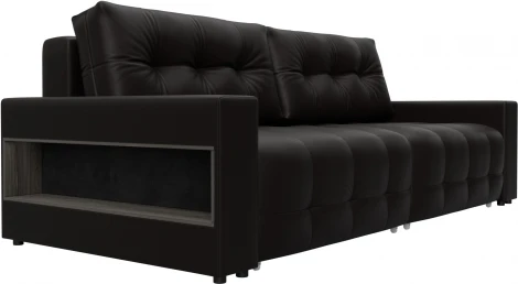 Диван прямой с полками Лига-053 НПБ Лига Диванов (Экокожа) арт.128896