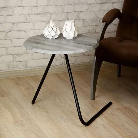 Стол журнальный Дуэт 7 орех гикори grey/черный Mebelik арт.009151